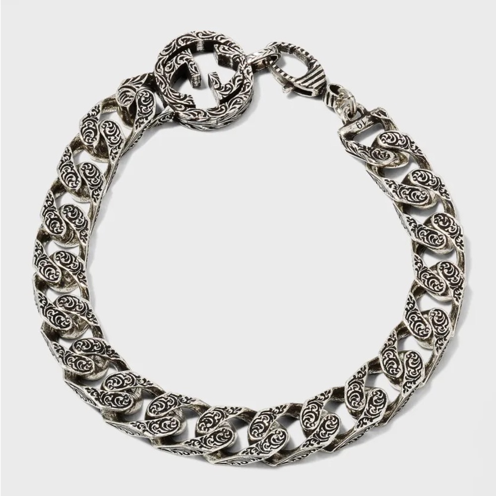 GUCCI Silver Interlocking G Chain Bracelet